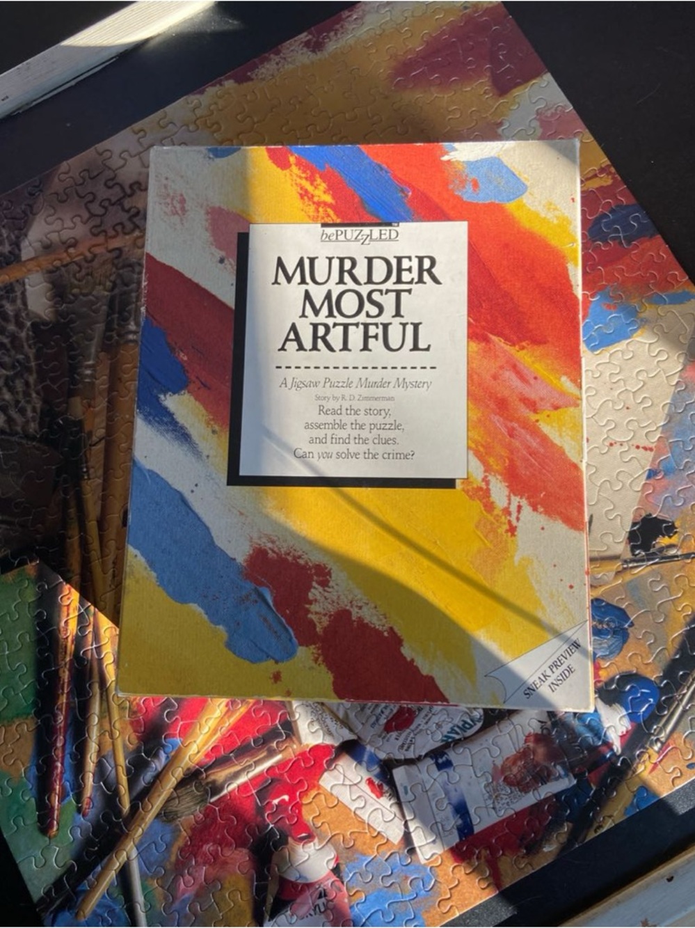 bePUZZLED Murder Most Artful Jigsaw Puzzle (1987) Vintage